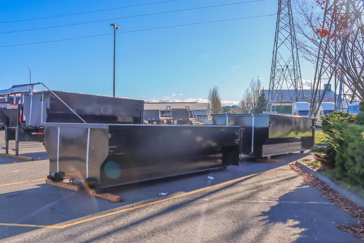 Roll-off dumpster ready for waste disposal at job site for Commercial Dumpster Rental in Vienna